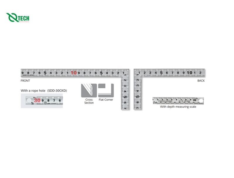 Thước vuông Niigata Seiki SDD-30CKD (300x150 mm)