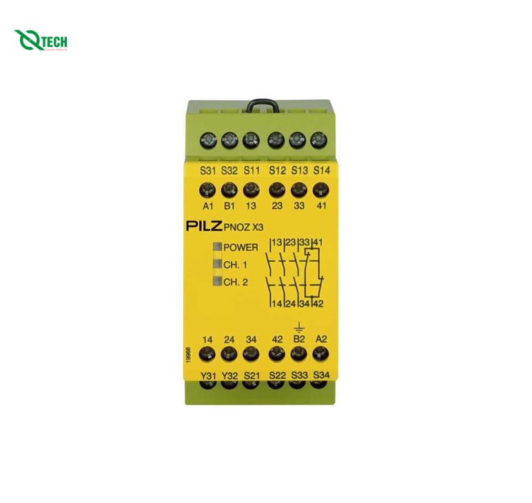 Relay an toàn Pilz PNOZ X3 230VAC 24VDC 3n/o 1n/c 1so (774318)