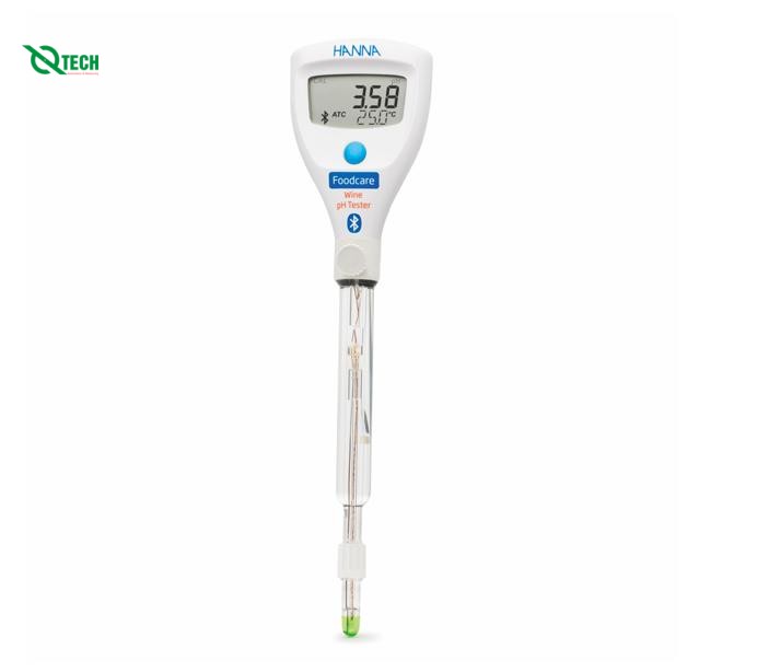 Bút đo pH/nhiệt độ trong rượu Hanna HI9810332 (0.00 đến 12.00 pH,Bluetooth)