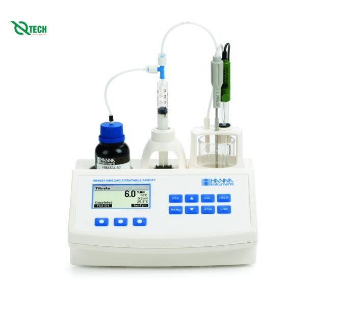 Máy chuẩn độ đo pH và nồng độ axit trong giấm Hanna HI84534-02