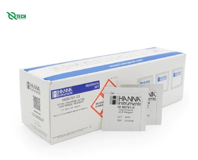 Thuốc Thử Clo Tổng Hanna HI95761-01 (0.000-0.500 mg/L, 100 Lần Đo)
