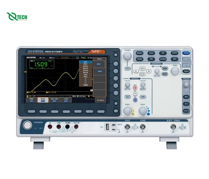 Máy hiện sóng số GW INSTEK MDO-2102EX (100Mhz, 2 kênh, phân tích phổ, Phát xung, Đồng hồ vạn năng, 1GSa/s)