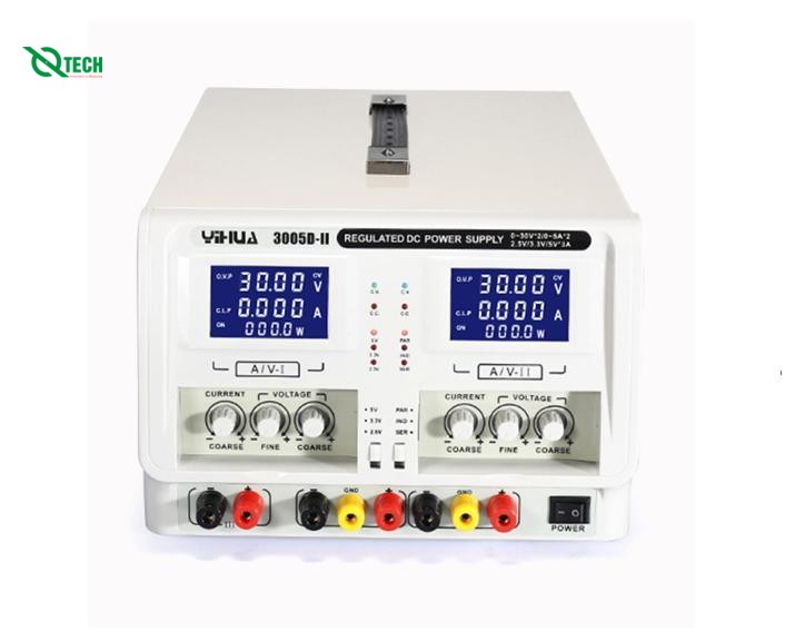 Máy cấp nguồn Yihua 3005D-II (0-30VDC,0-5A,2 kênh)