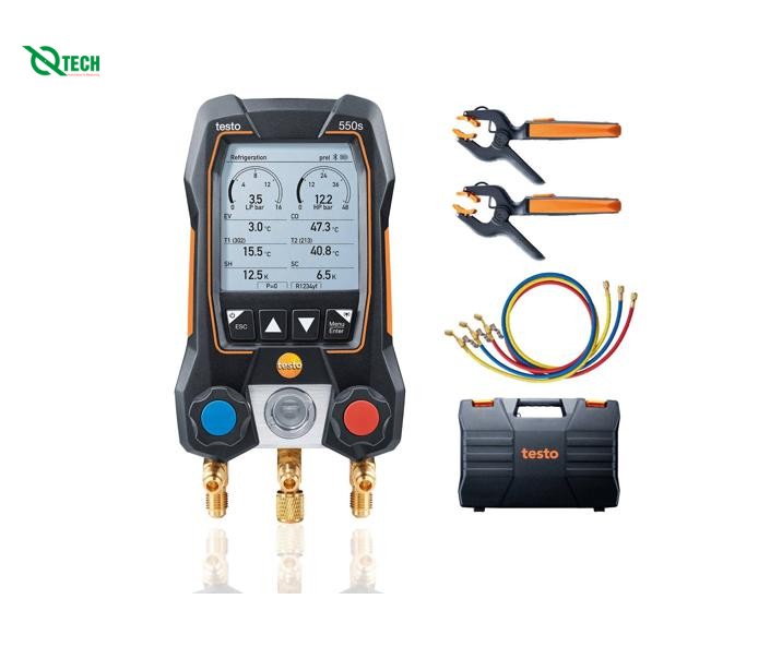 Bộ đồng hồ đo áp suất gas lạnh Testo 550s 0564 5503 (Smart Kit với ống nạp)