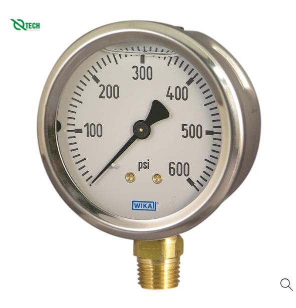 Đồng hồ đo áp suất WIKA 213.53 (10kg/cm²(psi),dial 63, lower mount)