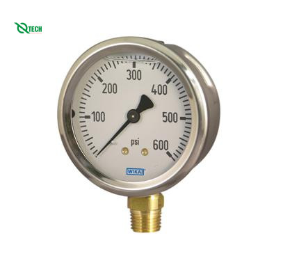 Đồng hồ đo áp suất WIKA 213.53 (40kg/cm²(psi),dial 100, lower mount)