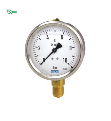 Đồng hồ đo áp suất WIKA 213.53.100 (25 Bar, dial 100, chân đứng)