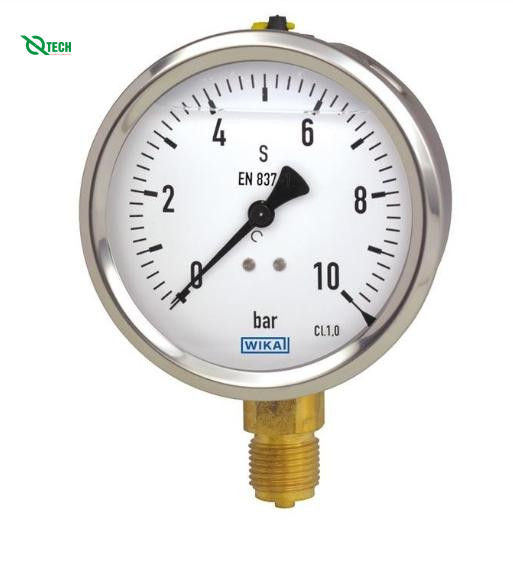Đồng hồ đo áp suất WIKA 213.53(1 Bar(Psi),dial 100,chân đứng 1/2'')