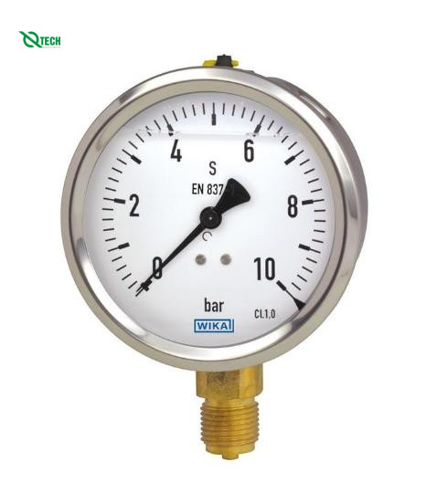 Đồng hồ đo áp suất WIKA 213.53(700Kg/cm2,dial 100,chân đứng 1/2'')