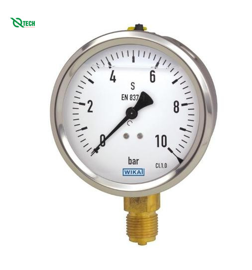 Đồng hồ đo áp suất WIKA 213.53(25Kg/cm2,dial 100,chân đứng 1/4'')