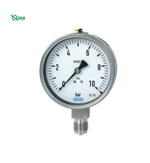 Đồng hồ đo áp suất WIKA 232.50(-1~1Bar,dial 100,chân đứng 1/2'')