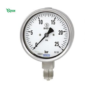 Đồng hồ đo áp suất WIKA 232.50 (-1~1 Bar(mmHG),dial 100,lower mount)