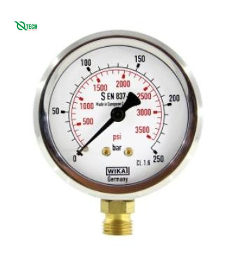 Đồng hồ đo áp suất WIKA 213.53 (0~250 bar,dial 63,lower mount)