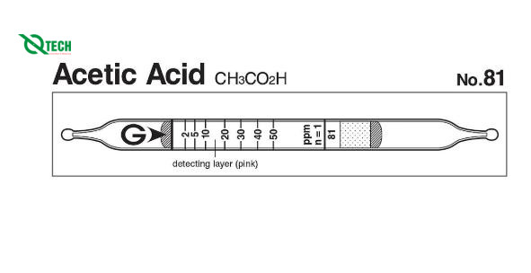 Ống phát hiện nhanh Acetic acid CH3CO2H Gastec 81 (1-100ppm)