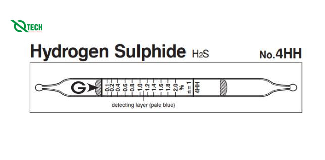 Ống phát hiện nhanh khí Hydrogen sulphide H2S Gastec 4HH (0.1~4.0%)