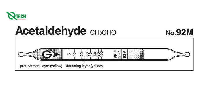 Ống phát hiện nhanh khí Acetaldehyde CH3CHO Gastec CH3CHO92M (2.5~100ppm)