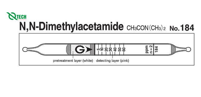 Ống phát hiện nhanh N-Dimethyl acetamide CH3CON(CH3)2 Gastec 184 (1.5~240ppm)