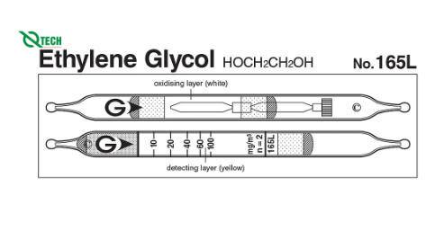 Ống phát hiện nhanh Ethylene glycol HOCH2CH2OH Gastec 165L (10 ~ 100 mg/m3)