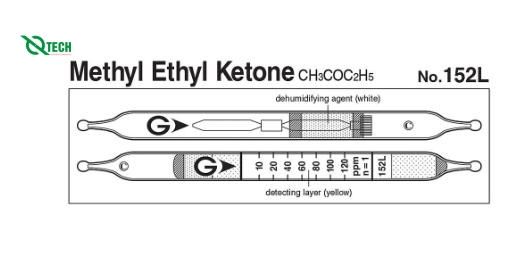 Ống phát hiện nhanh Methyl ethyl ketone CH3COC2H5 Gastec 152L (10~384ppm)