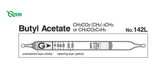 Ống phát hiện nhanh Butyl acetate CH3CO2C4H9 Gastec 142L (10~300 ppm)
