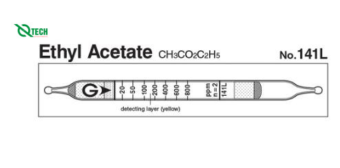 Ống phát hiện nhanh Ethyl acetate CH3CO2C2H5 Gastec 141L (20 ~ 800 ppm)
