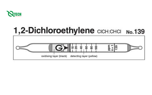 Ống phát hiện nhanh 1,2-Dichloroethylene ClCH : CHCl Gastec 139 (5~250ppm)