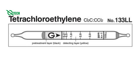 Ống phát hiện nhanh Tetrachloroethylene Cl2C:CCl2 Gastec 133LL (0.1 ~ 9.0 ppm)