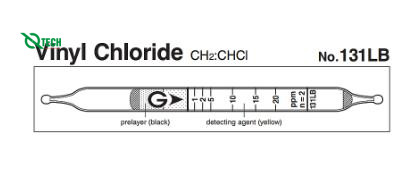 Ống phát hiện nhanh Vinyl chloride CH2:CHCl Gastec 131LB (0.25-70ppm)