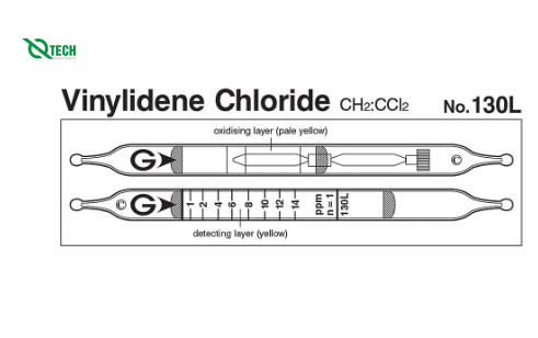 Ống phát hiện nhanh Vinylidene chloride CH2:CCl2 Gastec 130L (0.4~ 40.6 ppm)