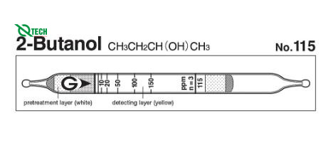 Ống phát hiện nhanh 2-Butanol CH3CH2CH(OH)CH3 Gastec 115 (5 ~150 ppm)