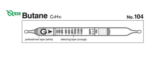 Ống phát hiện nhanh Butane C4H10 Gastec 104 (25 ~ 1400 ppm)