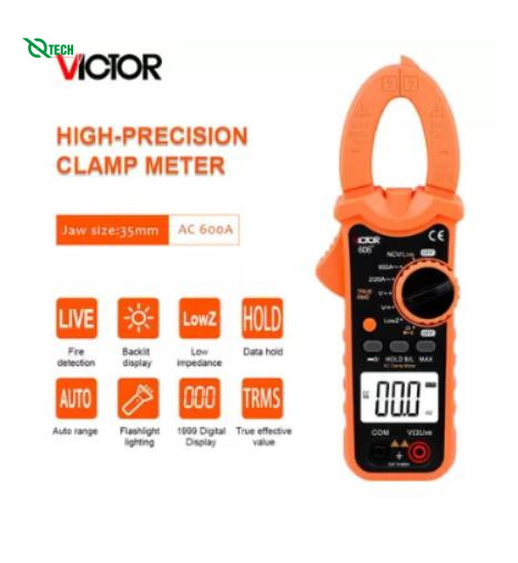 Ampe kìm kĩ thuật số VICTOR 606+ (600VDC/AC, 600ACA)