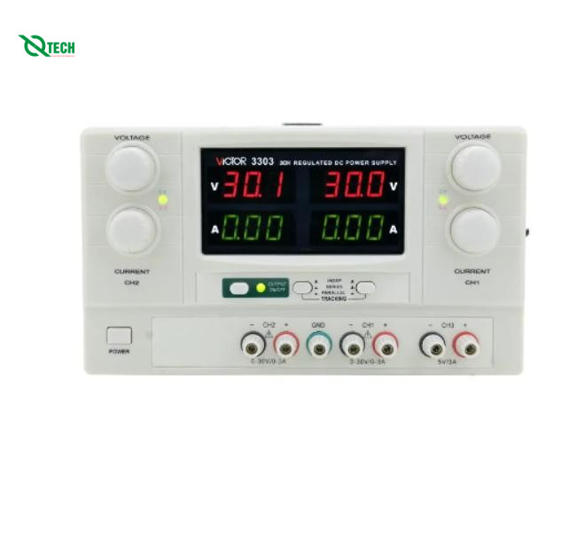 Bộ nguồn DC VICTOR 3303 (0 ~ 30V, 0 ~ 3A)