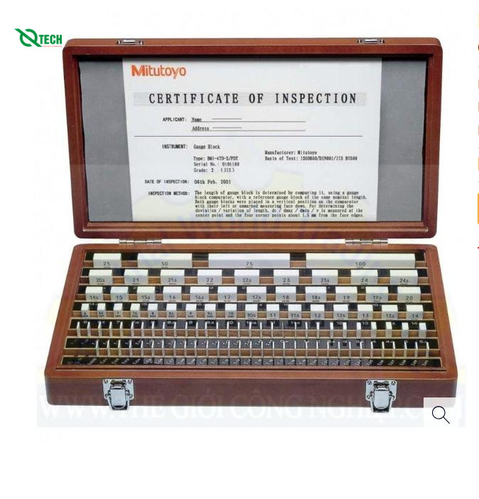 Bộ căn mẫu Mitutoyo 516-942-10 (thép, cấp 0, 103 chi tiết)