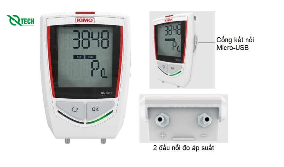 Datalogger ghi áp suất chêch lệch KIMO KP 321 (±10000Pa)