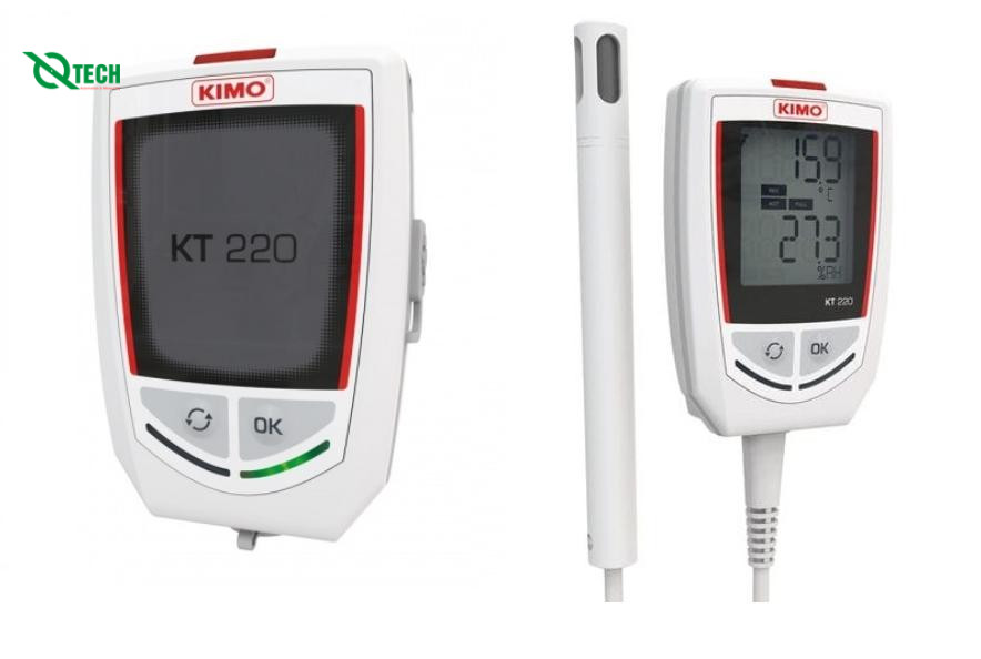 Datalogger ghi nhiệt độ, độ ẩm, ánh sáng, dòng điện, điện áp, áp suất nước KIMO KT220