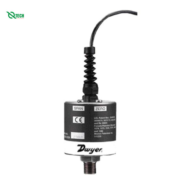 Máy phát áp suất bền cho hệ thống thủy lực, NEMA 4, thép không gỉ Dwyer 682-0 (Gauge, 25 psi, NPT Male, 1/4 in)