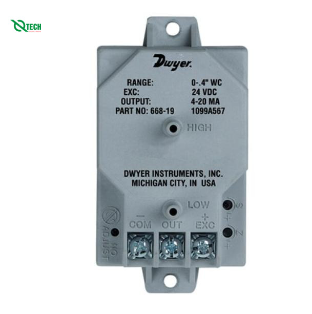Máy phát áp suất chênh lệch HVAC Dwyer 668-1 (Differential, 0.25 inH₂O, Barbed Fitting, 3/16 in)