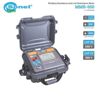 Máy đo điện trở SONEL MMR-650 (IP67,cảm ứng, 10A)