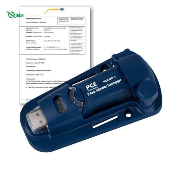 Máy đo độ rung PCE VD 3-ICA (± 16 g; chứng chỉ ISO)
