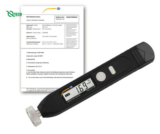 Máy đo độ rung PCE VT 1100M-ICA (0,01~199,9 m/s²; 0,01~199,9 mm/s; 0,001~1,999 mm; chứng chỉ ISO)