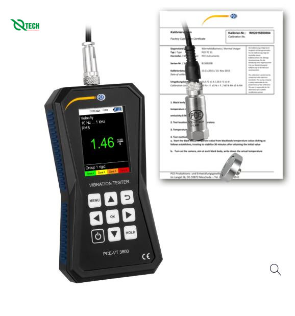 Máy đo độ rung PCE VT 3800-ICA (0~399,9 m/s²; 0~399,9 mm/s; 0~3,9 mm; chứng chỉ ISO)