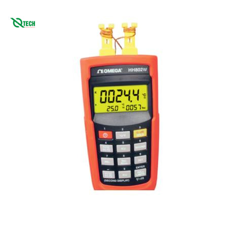 Máy đo nhiệt độ không dây OMEGA HH802W (-200 đến 1370°C, 2CH, đầu vào J/K)