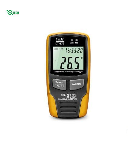 Bộ ghi dữ liệu Nhiệt độ & Độ ẩm CEM DT-172TK (-40~70℃; 0~100%RH; -200~1370℃(loại K))