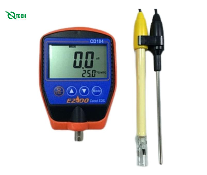 Máy đo độ dẫn điện/TDS/độ mặn/nhiệt độ cầm tay EZDO CD-104